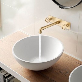 Classic Two-Handle Wall-Mount Copper Sink Faucet