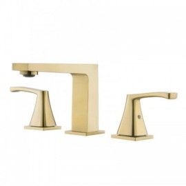 Black/Brushed Gold Stainless Steel Double Handle Basin Mixer Faucet