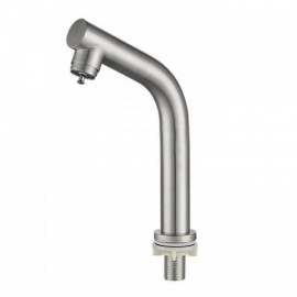 Single Cold Water Basin Faucet In Stainless Steel Bathroom