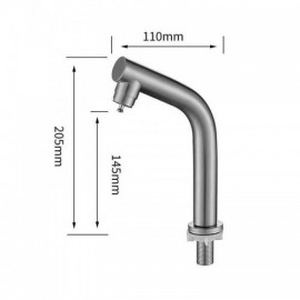 Single Cold Water Basin Faucet In Stainless Steel Bathroom