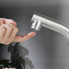 Single Cold Water Basin Faucet In Stainless Steel Bathroom