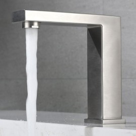 Single Cold Water Basin Faucet In Stainless Steel For Bathroom