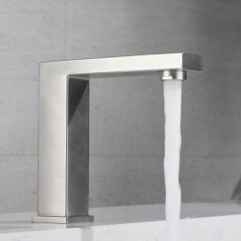 Single Cold Water Basin Faucet In Stainless Steel For Bathroom