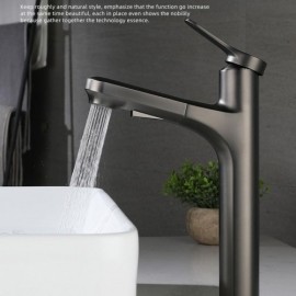 Copper Pull Out Basin Faucet Chrome/Black/Grey Switchable Water Flow