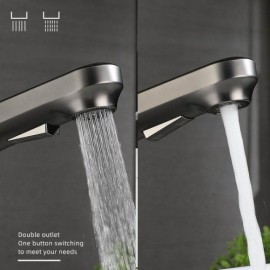 Copper Pull Out Basin Faucet Chrome/Black/Grey Switchable Water Flow