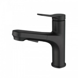 Pull-Out Copper Basin Mixer Chrome/Black/Gray Switchable Water Flow