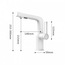 Style Abs Copper Pull Out Lift Basin Faucet For Bathroom