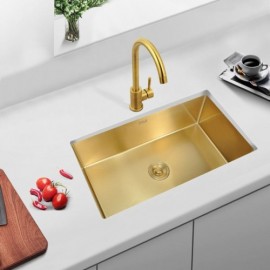 Gold 304 Stainless Steel Kitchen Sink With Drain Basket