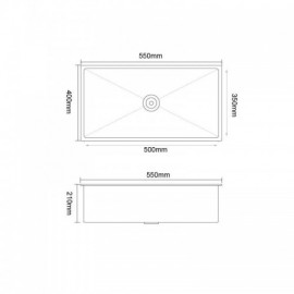 Gold 304 Stainless Steel Single Kitchen Sink With Drain Basket