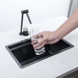 Black Stainless Steel Sink With Optional Faucet Cover Drain