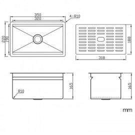 Black Stainless Steel Sink With Optional Faucet Cover Drain