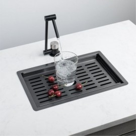 Black Stainless Steel Sink With Optional Faucet Cover Drain