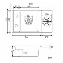 Black Undermount Stainless Steel Sink With Cup Washer Drainer Faucet