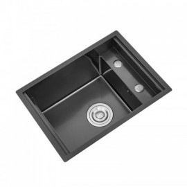 Black Stainless Steel Kitchen Sink Single Bowl With Faucet