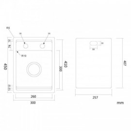 Invisible Black Stainless Steel Sink With Hot Cold Water Faucet