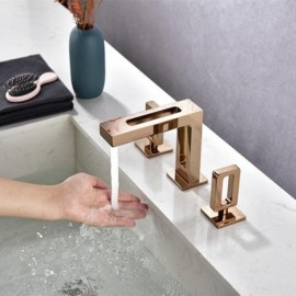 Countertop Basin Mixer In Black Copper/Rose Gold Bathroom