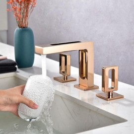 Countertop Basin Mixer In Black Copper/Rose Gold Bathroom