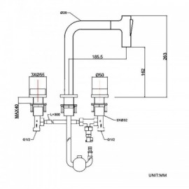 Gray Copper Basin Mixer With Pull-Out Nozzle For Bathroom