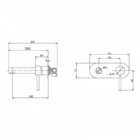 Modern Style Copper Wall Mounted Black Basin Faucet