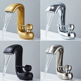 Copper Waterfall Basin Mixer Zinc Alloy Handle