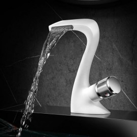 Basin Mixer In White/Black/Gray Copper For Bathroom