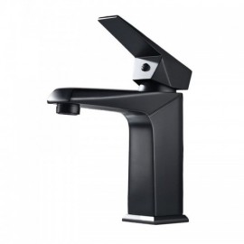 Black/Chrome Copper Basin Mixer Single Handle