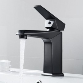 Black/Chrome Copper Basin Mixer Single Handle