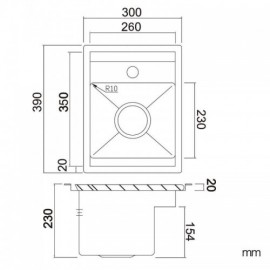 Brushed Silver Stainless Steel Single Sink With Faucet Drain Cover