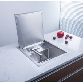 Brushed Silver Stainless Steel Single Sink For Kitchen With Faucet