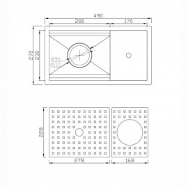 Black Stainless Steel Kitchen Single Sink Without/With Faucet