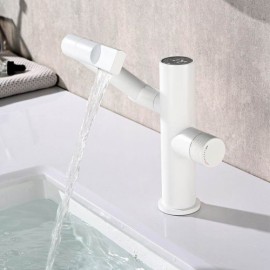 White/Black/Grey Copper Basin Faucet With Led Display