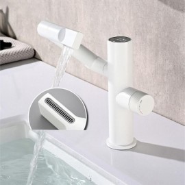 White/Black/Grey Copper Basin Faucet With Led Display