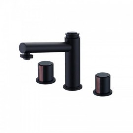 Black/Gold Brushed Copper Double Handle Sink Faucet