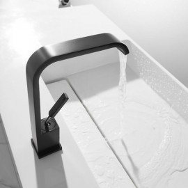 Black/White Single Handle Basin Mixer For Bathroom