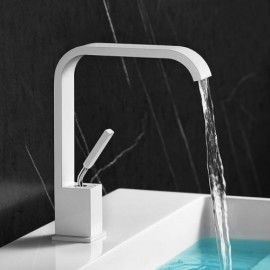 Black/White Single Handle Basin Mixer For Bathroom