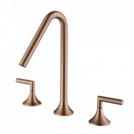 Copper Double Handle Basin Mixer For Bathroom 5 Colors