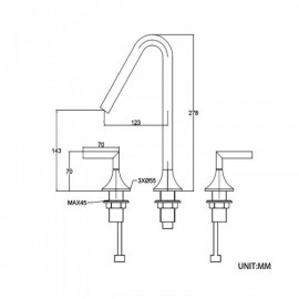 Copper Double Handle Basin Mixer For Bathroom 5 Colors