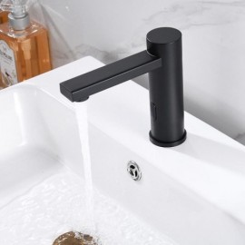 Cold Water Basin Faucet In Brushed Nickel/Black Stainless Steel With IR Sensor