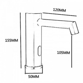 Cold Water Faucet With Infrared Sensor In Brushed Nickel/Black Stainless Steel