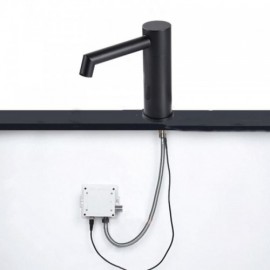 Cold Water Faucet With Infrared Sensor In Brushed Nickel/Black Stainless Steel