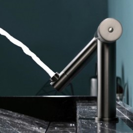 Copper Gray/Chrome Folding Basin Faucet Constant Flow Bathroom Faucet