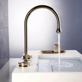 Copper Basin Faucet Double Handle Bathroom Faucet 3 Colors