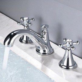 White/Black/Chrome Double Handle Basin Faucet For Bathroom