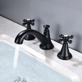 White/Black/Chrome Double Handle Basin Faucet For Bathroom