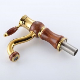 Copper Pear Wood Sink Faucet Patented Design For Bathroom