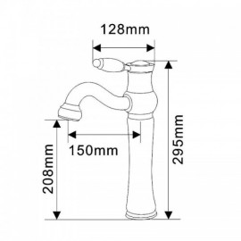 Jade Copper Basin Mixer With Single Handle For Bathroom