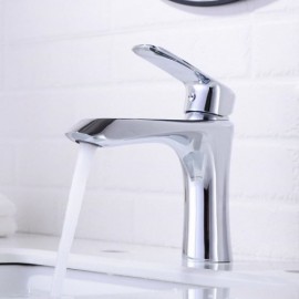 Chrome Basin Faucet Copper Zinc Alloy Handle For Bathroom