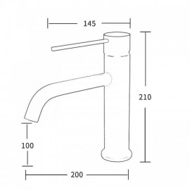 H21Cm Single Handle Copper Basin Faucet For Bathroom