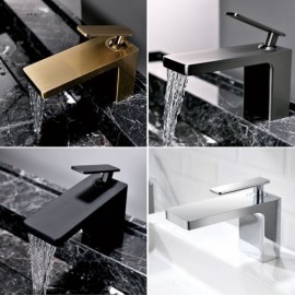 Modern Copper Basin Faucet Cold Hot Water 4 Colors For Bathroom