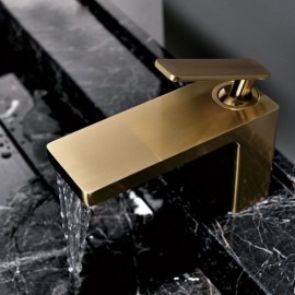 Modern Copper Basin Faucet Cold Hot Water 4 Colors For Bathroom